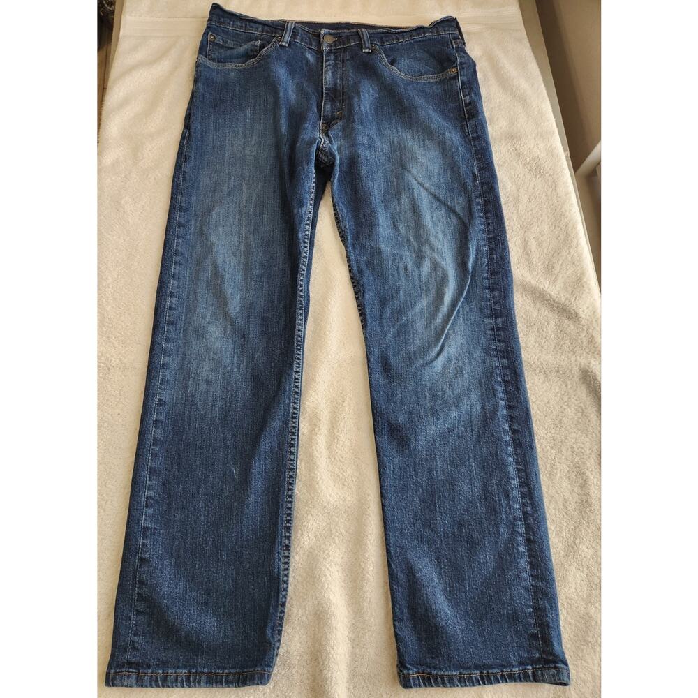 Levis 505 Jeans Mens Medium Wash Straight Leg Vintage Distressed Classic Denim